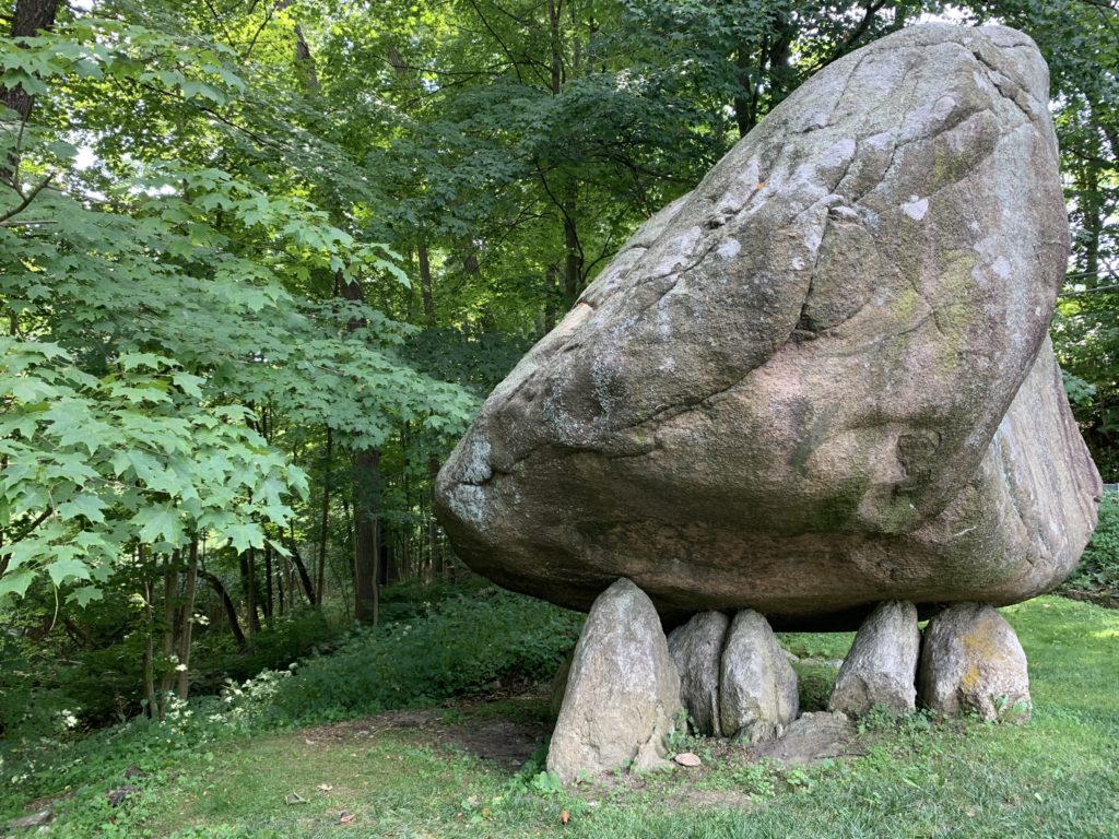 Looking downhill past Balanced Rock, North Salem, NY