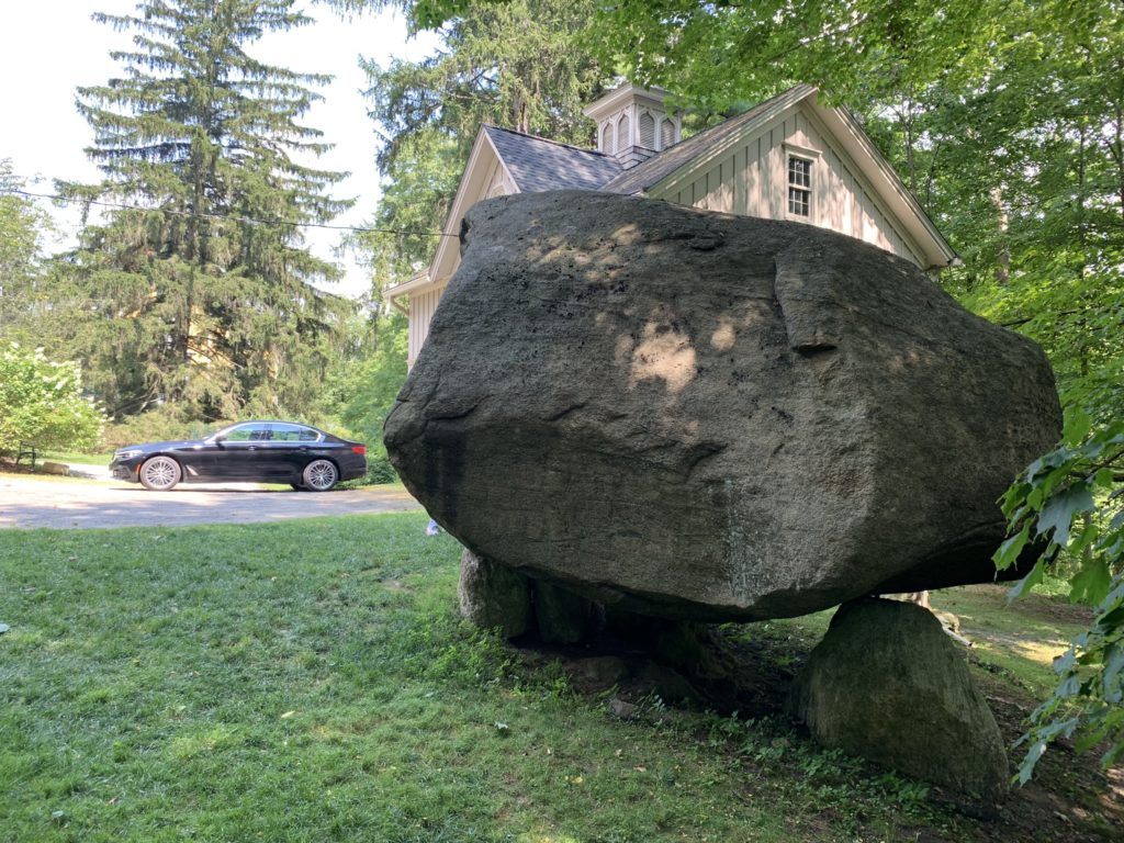 Rear view of Balanced Rock, North Salem, NY