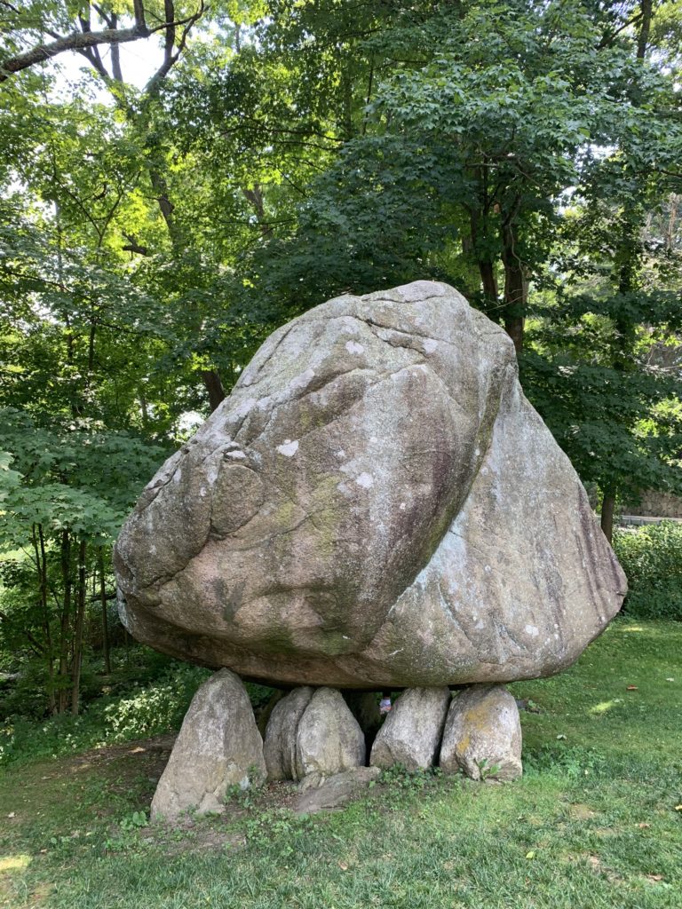Front view showing front support stones of Balanced Rock, North Salem, NY